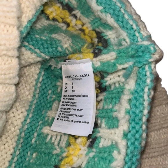 AE Oversized Fairisle Snowdrift Mock Neck Sweater - Picture 6 of 7